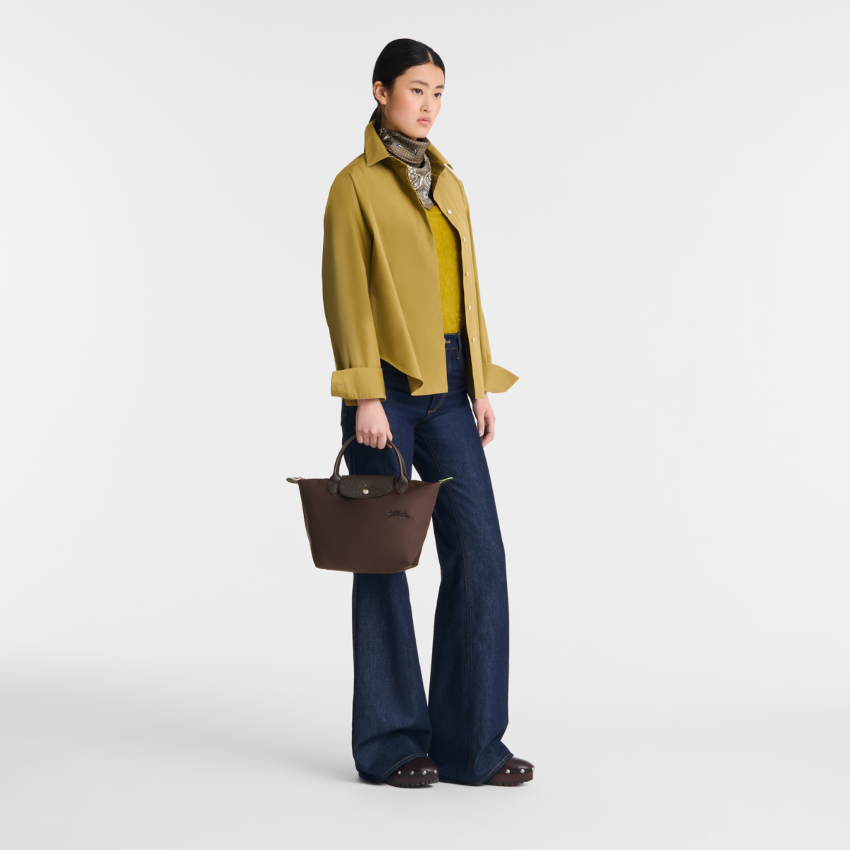 Buy Longchamp Le Pliage Green S Handbag Mocha in Kuwait